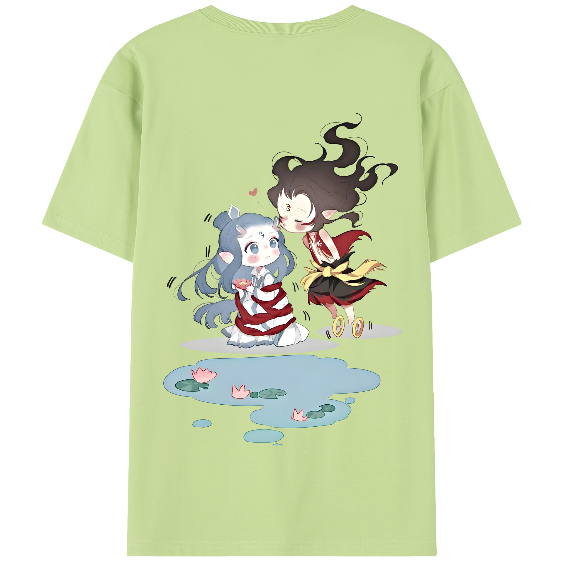 （画像用） Ne Zha 2 ナタ 魔童の大暴れ 綿100％半袖Tシャツ（背面プリント）
